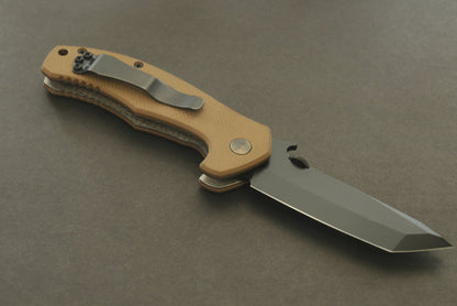 Emerson Mini Roadhouse BT Desert Tan G-10 Folding Knife (3.4" Black Plain) - GearBarrel.com