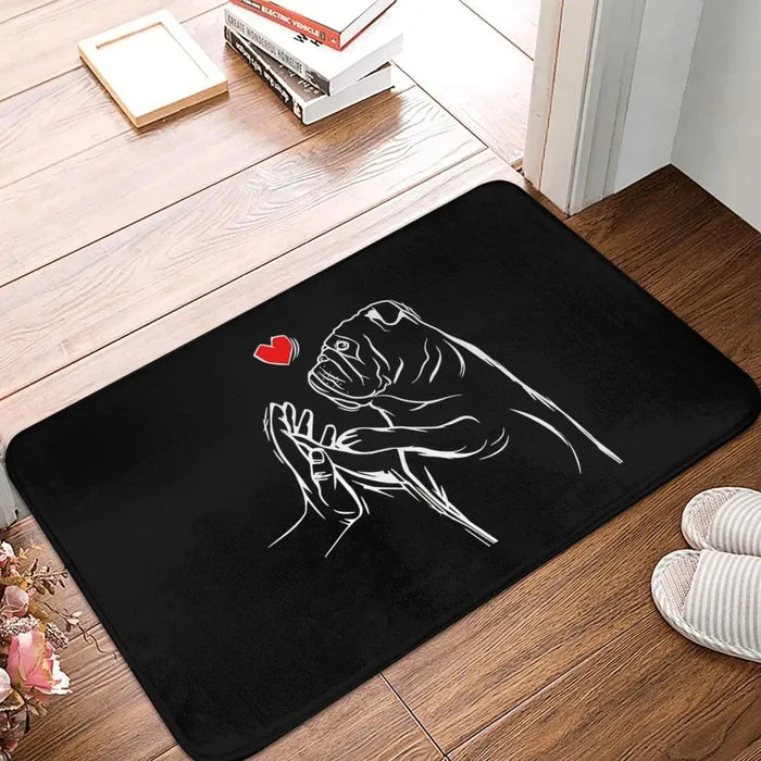 English Bulldog Love Door Mat