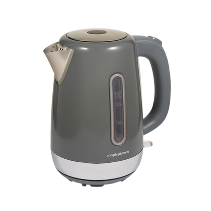 Grey Kettle with Silver Spout on clear background