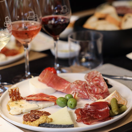 Cheese + Charcuterie event plate