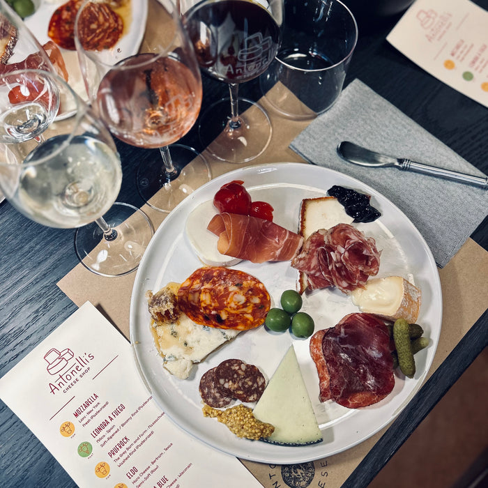 Image of a cheese and Charcuterie plate just before the start of an event