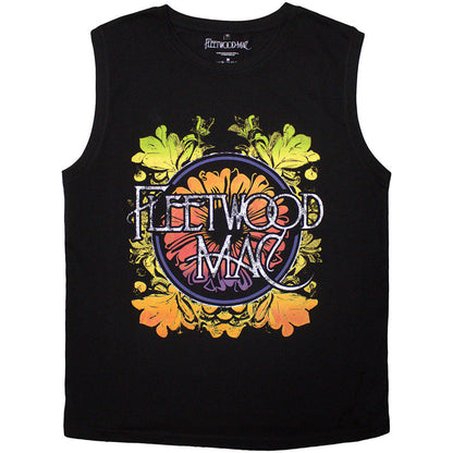 Fleetwood Mac - Circle Floral Logo Black Unisex Tank Top