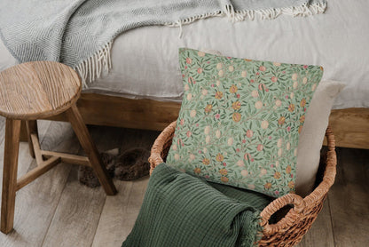 Fruit Cotton Throw Pillows William Morris Sage Green