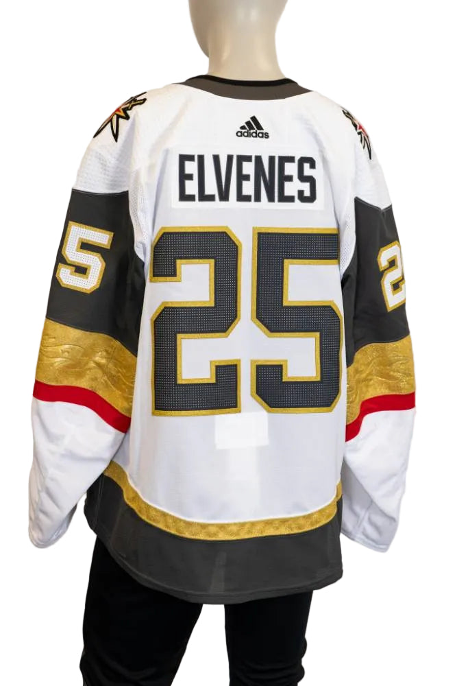 Game-Issued:#25 Lucas Elvenes White Jersey 2020/21 Set 1-11063 - Vegas Team Store