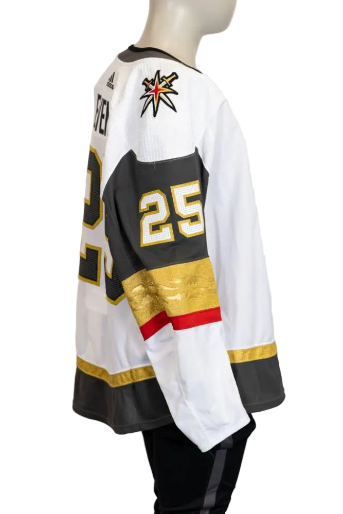 Game-Issued:#25 Lucas Elvenes White Jersey 2020/21 Set 1-11063 - Vegas Team Store