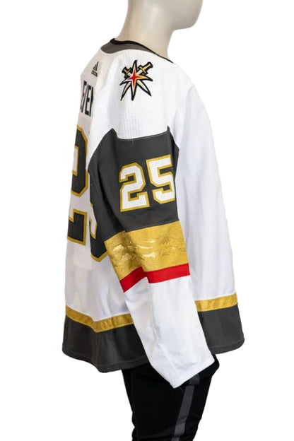 Game-Issued:#25 Lucas Elvenes White Jersey 2020/21 Set 1-11063 - Vegas Team Store