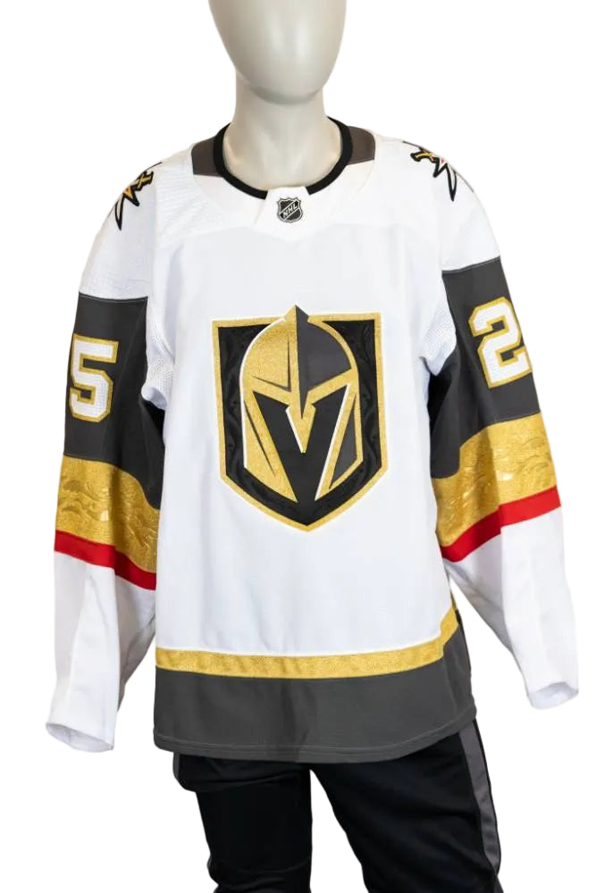 Game-Issued:#25 Lucas Elvenes White Jersey 2020/21 Set 1-11063 - Vegas Team Store
