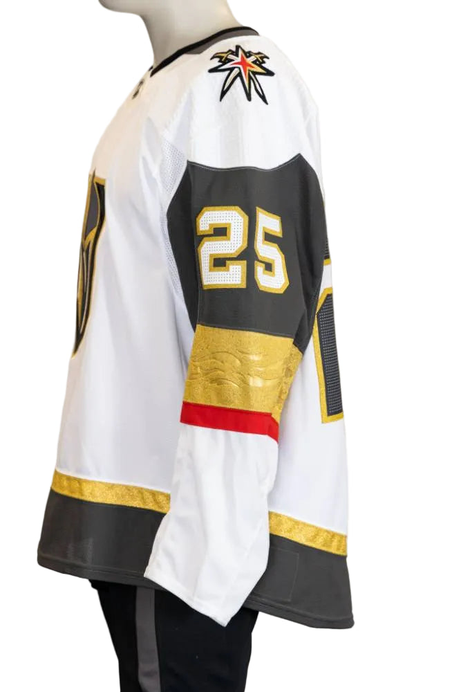 Game-Issued:#25 Lucas Elvenes White Jersey 2020/21 Set 1-11063 - Vegas Team Store