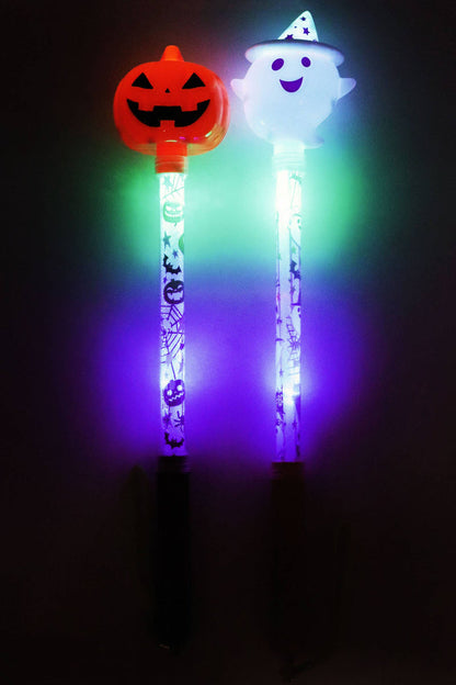 Ghost Pumpkin Head Colorful Led 1pc Light-up Wand