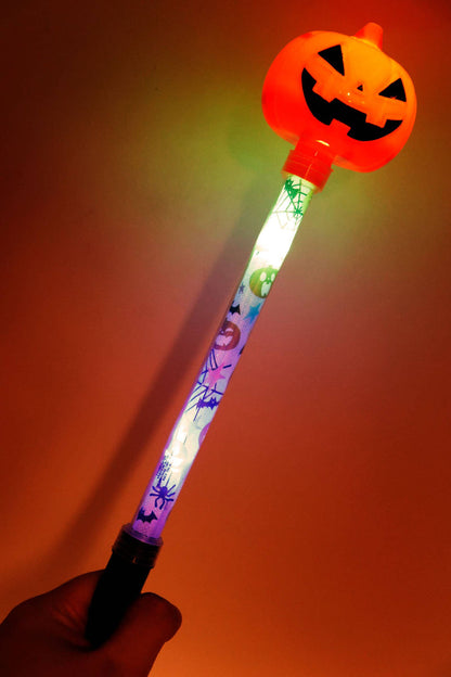 Ghost Pumpkin Head Colorful Led 1pc Light-up Wand