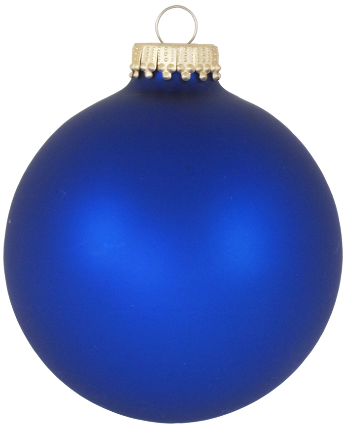 Glass Christmas Tree Ornaments - 80mm / 3.25" [4 Pieces] Designer Balls from Christmas By Krebs Seamless Hanging Holiday Decor (Velvet Blue)