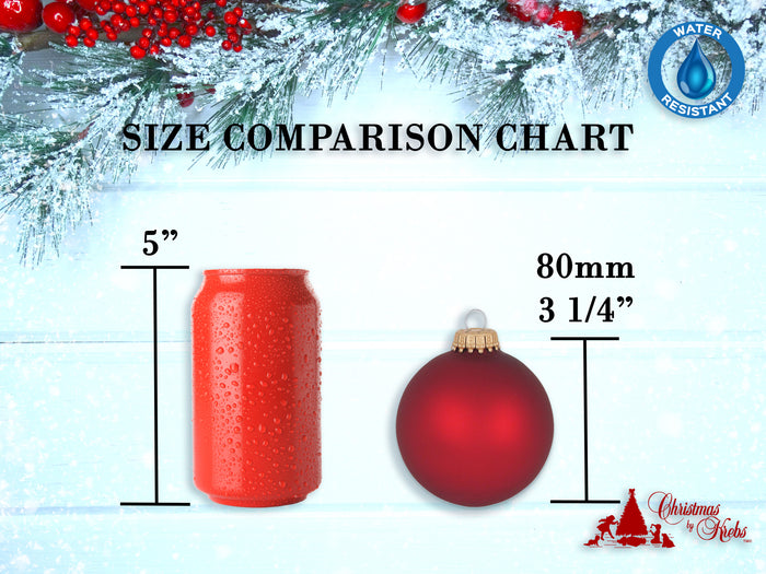 Glass Christmas Tree Ornaments - 80mm / 3.25" [4 Pieces] Designer Balls from Christmas By Krebs Seamless Hanging Holiday Decor (Bright Silver)