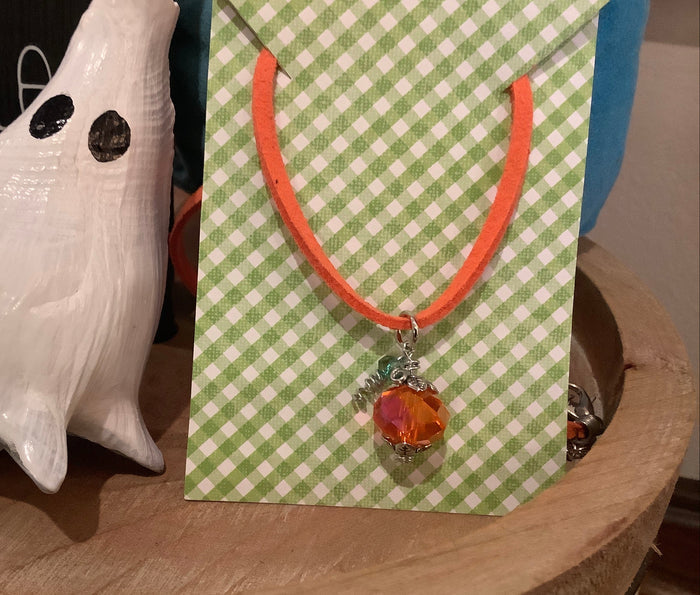 Glass pumpkin pendant