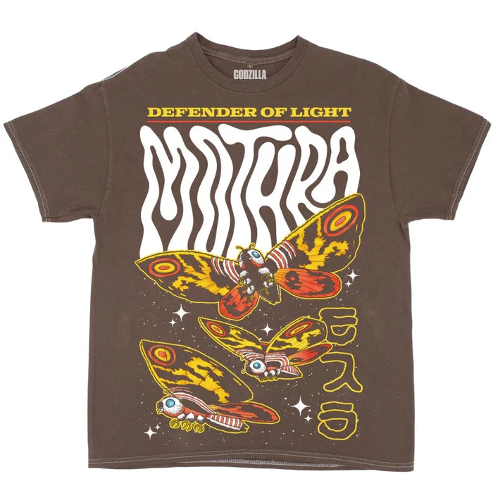 Godzilla - Mothra Liquid Text Black T-Shirt