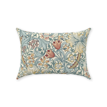 Golden Lily Cotton Pillow William Morris Slate Manilla