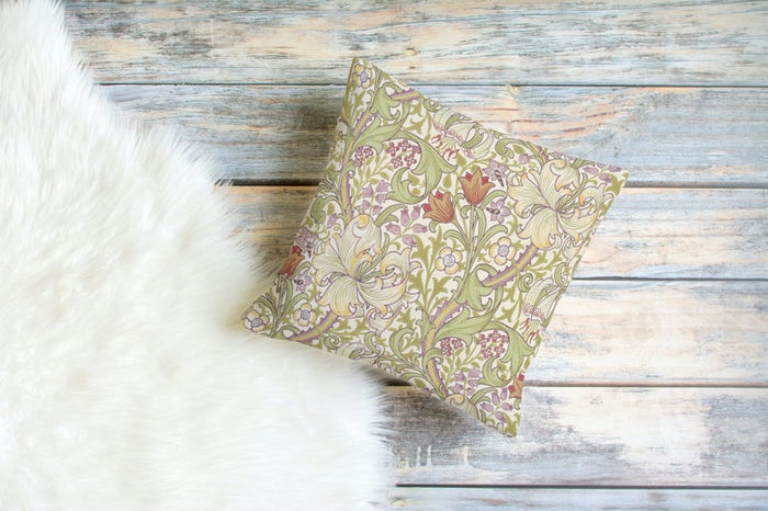 Golden Lily Outdoor Pillows William Morris Olive Russet