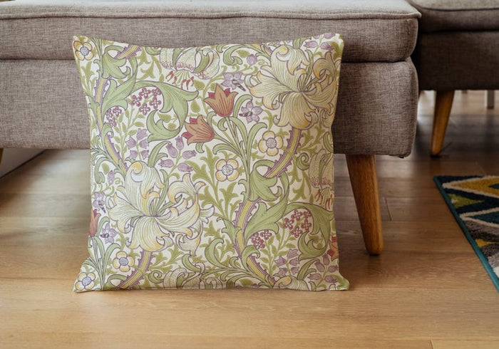 Golden Lily Outdoor Pillows William Morris Olive Russet