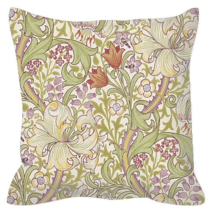 Golden Lily Outdoor Pillows William Morris Olive Russet