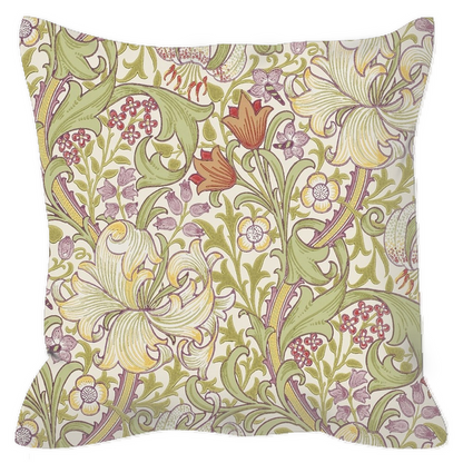 Golden Lily Outdoor Pillows William Morris Olive Russet