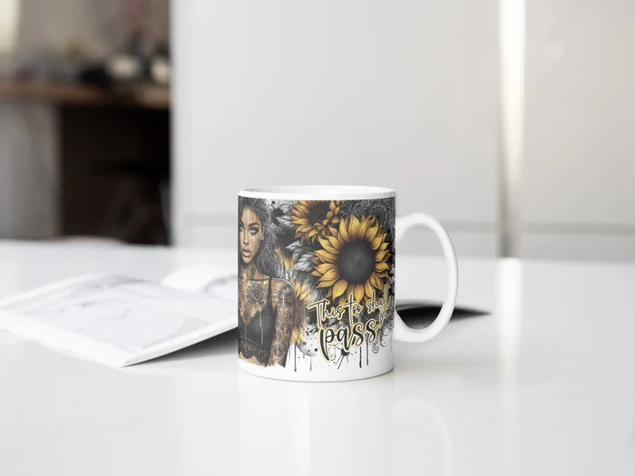 Golden Petals, Unbreakable Spirit | Inspirational Sunflower Mug | 1314 Creations