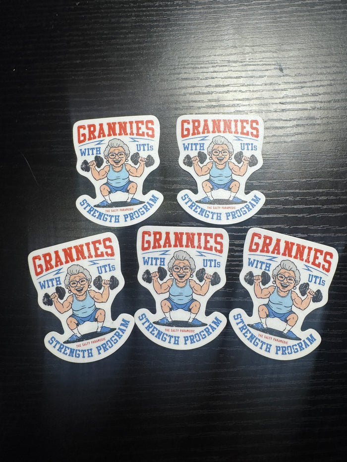 Grannies With UTIs Strength Program Sticker Pack (5 Stickers)