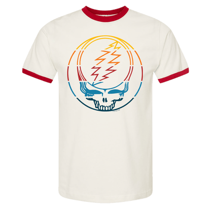 Grateful Dead Retro Stripes Stealie Ringer T