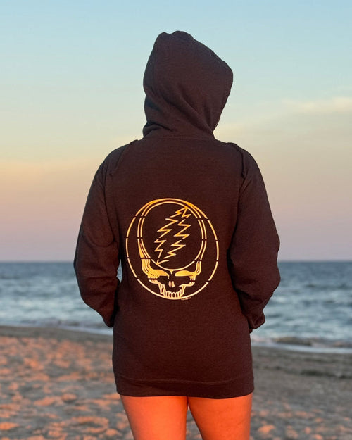 Grateful Dead Yellow Stripes Stealie Unisex Zip Hoodie