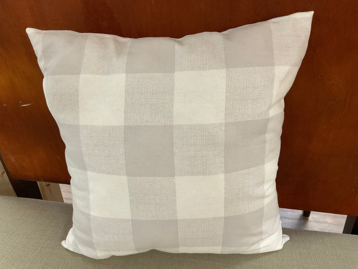Gray checked pillow