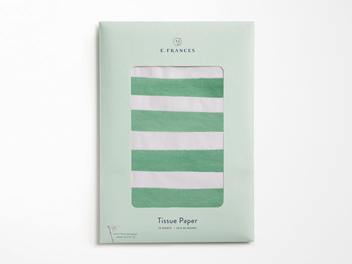 Green and White Stripe Tissue Paper
