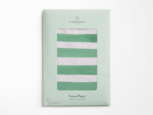 Green and White Stripe Tissue Paper
