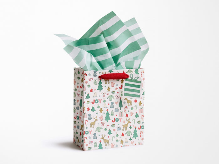 Green and White Stripe Tissue Paper
