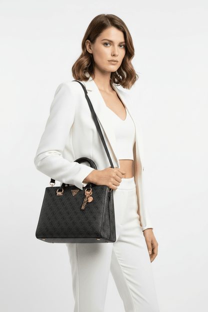 GUESS Noelle Basique Signature Logo Girlfriend Satchel Bag GB505 - Runner
