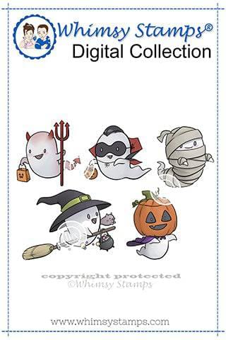 Halloween Ghost Gang - Digital Stamp - Whimsy Stamps