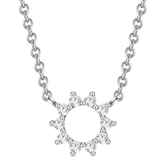 Halskette Blume Kreis silber