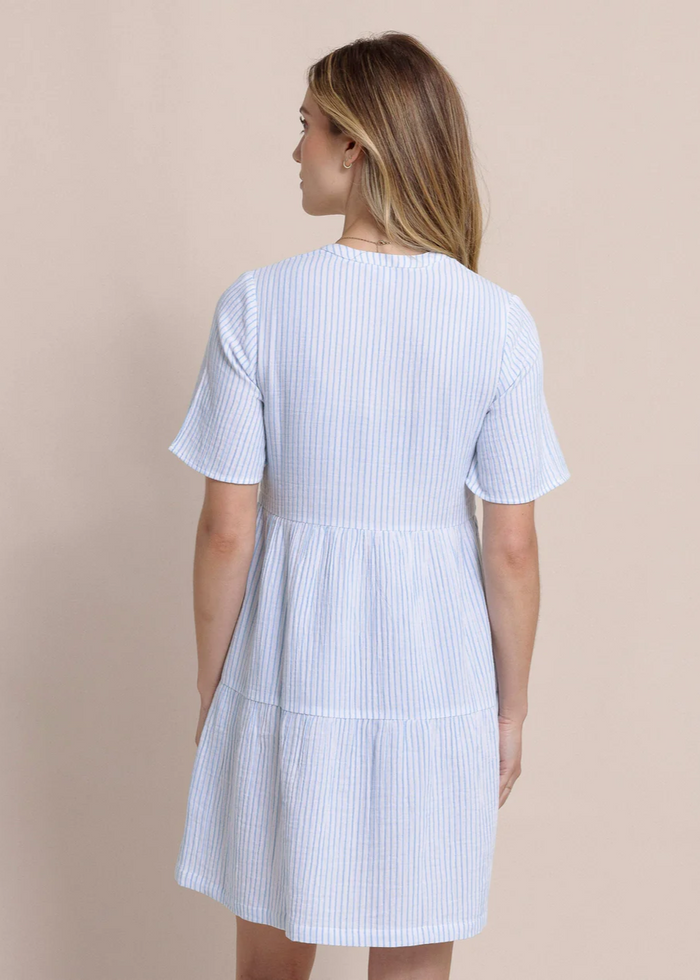 Harper Short Sleeve Dress by Southern Tide - Boat Blue Stripe