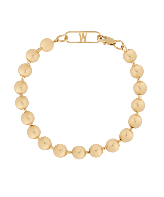 A WALD Berlin Harry Gold Bracelet with a gold-plated bead.