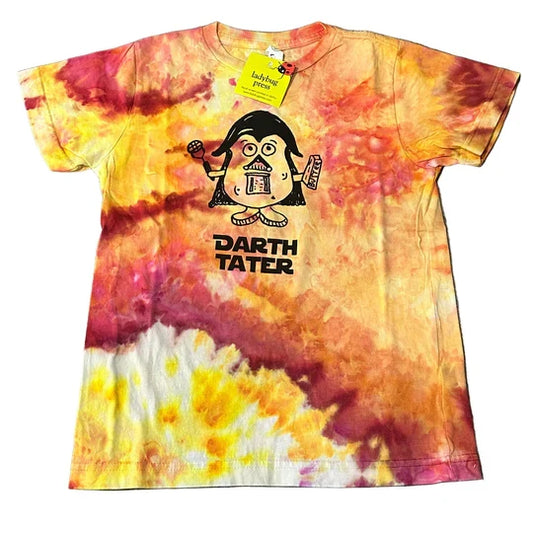 Ice Dyed Darth Tater Kid T-shirt, eco-friendly waterbased inks, Youth Sizes