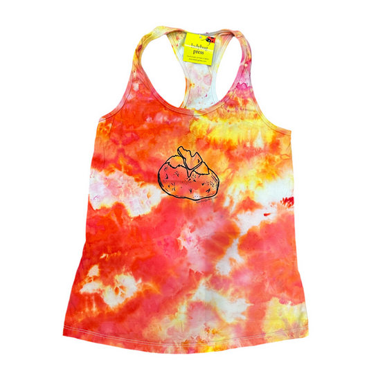 Ice Dyed Idaho Spud Tank Top, Screen Printed Adult Sizes