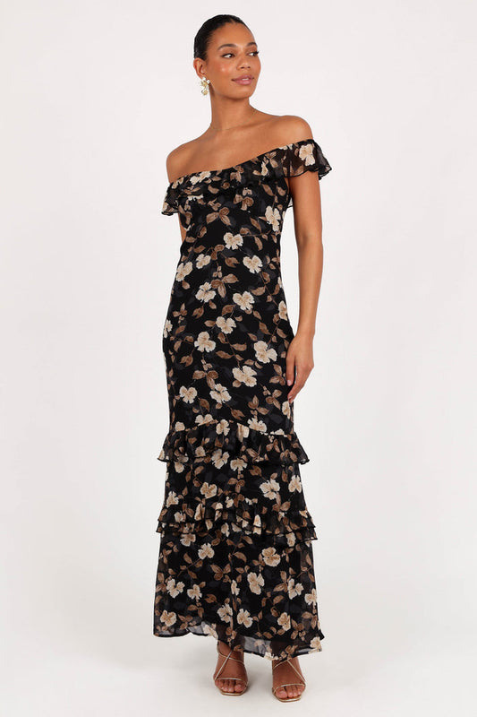 Petal and Pup USA DRESSES Irelynn Maxi Dress - Black Floral