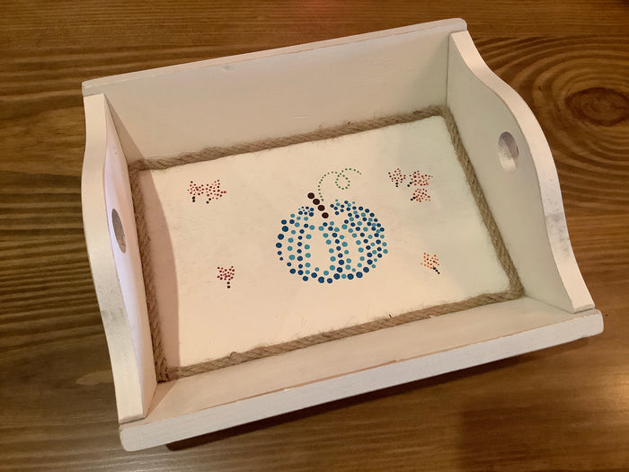 Jewelry dot art tray - pumpkin