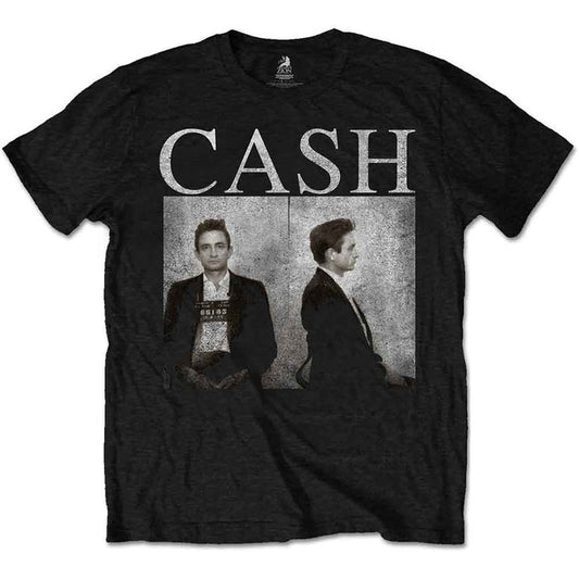Johnny Cash - Mug Shot Black Unisex T-Shirt