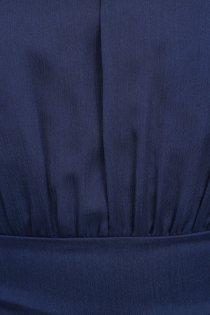 Petal and Pup USA DRESSES Julip Sheer Long Sleeve Maxi Dress - Navy