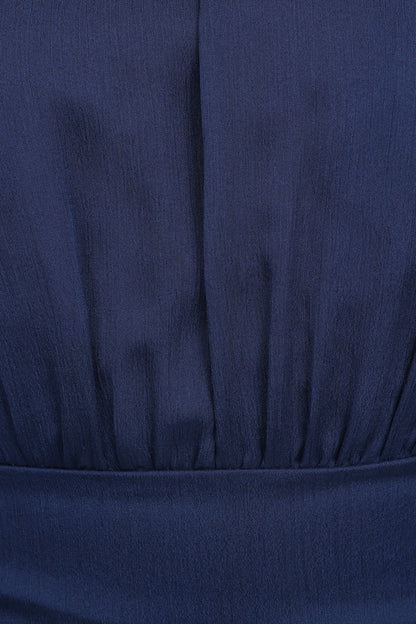 Petal and Pup USA DRESSES Julip Sheer Long Sleeve Maxi Dress - Navy