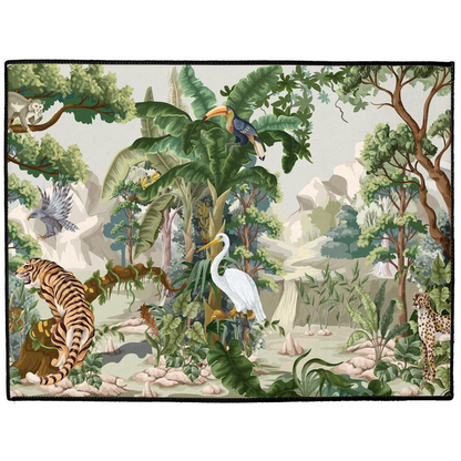 Jungle Indoor/Outdoor Floor Mat Tropical Tiger Toucan