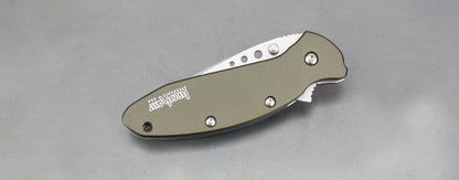 Kershaw Scallion Olive Spring Assisted Knife (2.25" Bead Plain) 1620OL - GearBarrel.com