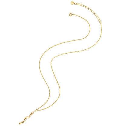 Kette mit geschwungenem Anhänger gold