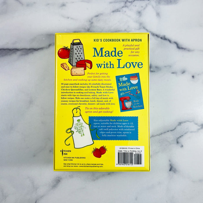 Kids Made with Love Cookbook and Apron Set