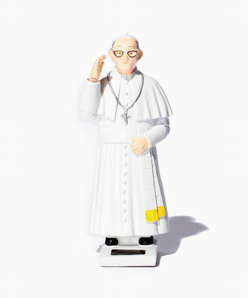 Kikkerland - Pope Francis Solar Energy Powered Waving Statue