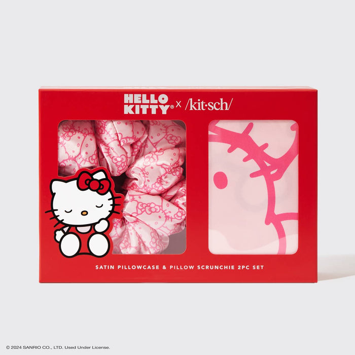 Kitsch x Hello Kitty Satin Pillowcase & Pillow Scrunchie -2pc Set