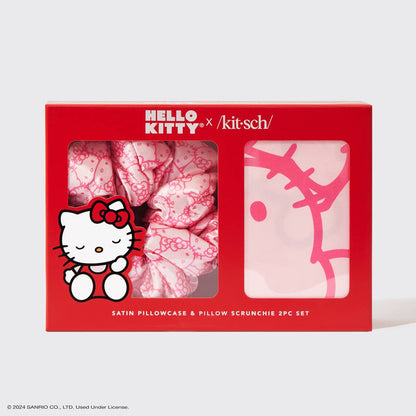 Kitsch x Hello Kitty Satin Pillowcase & Pillow Scrunchie -2pc Set